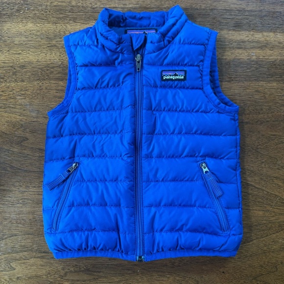 Patagonia Zip Up Goose Down Quilted Vest Royal Blue Size 18 Months EUC! - Picture 1 of 6